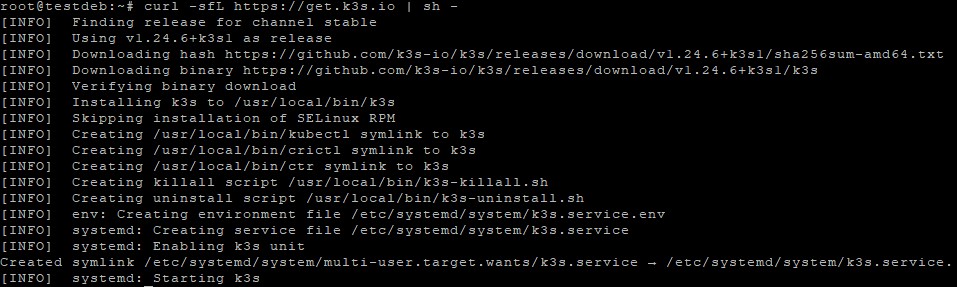 Install k3s:curl -sfL https://get.k3s.io | sh -