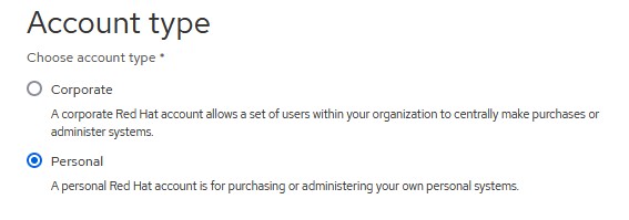 Red Hat Account Type