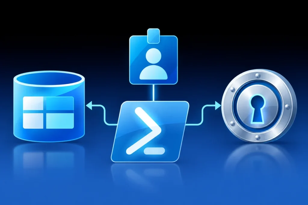 Azure Managed Identities: Scope Blob Storage and Key Vault Access An application identity connected to a storage container and secure key vault through scoped arrows.